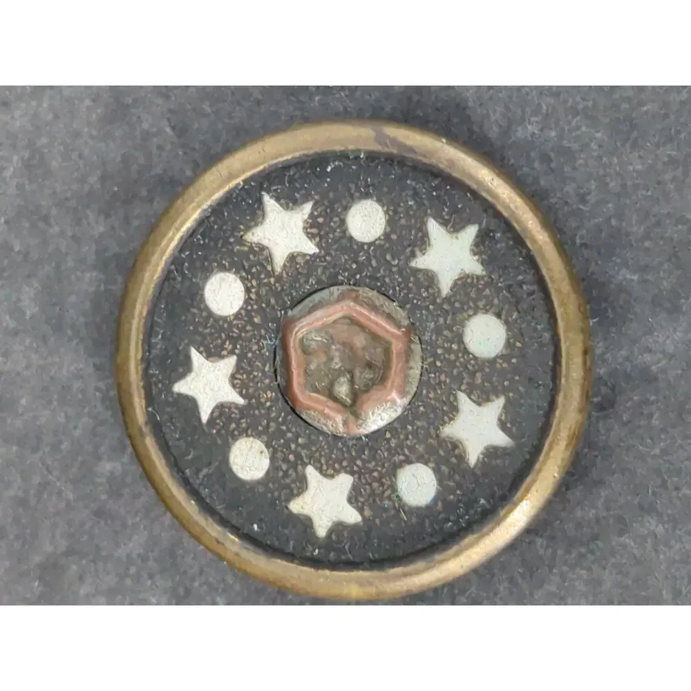 LOT K of 10 Antique Vintage Victorian Brass Mixed Materials Buttons ESTATE FIND